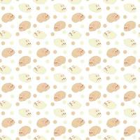 Manju pattern11. Cute Japanese pattiers in the form of a cat and a rabbit. Doodle color cartoon vector illustration.