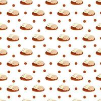 Manju pattern9. Cute Japanese pies in the form of a cat and a rabbit. Doodle color cartoon vector illustration.