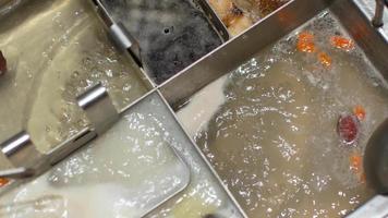 4k video to the hotpot shabu shabu in chinese style with vetgetable in po