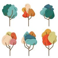 Set of colorful trees vector