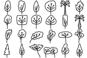 Tree icon. Hand drawn tree iconset. vector