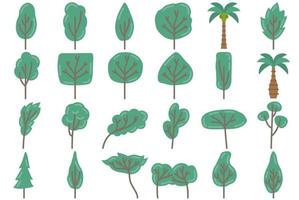 Tree icon. Hand drawn tree iconset. vector