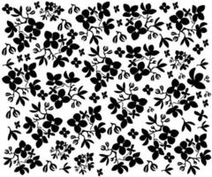 patrón floral monocromo en blanco y negro vector