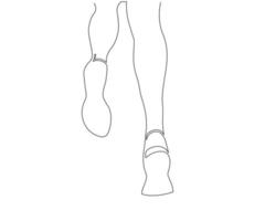 abstract legs in sneakers are running. one line art vector