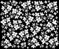 patrón floral monocromo en blanco y negro vector