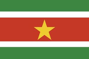 Suriname flag. Official colors and proportions. vector