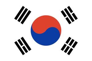 bandera de corea del sur. bandera de la república de corea. colores y proporciones oficiales. vector