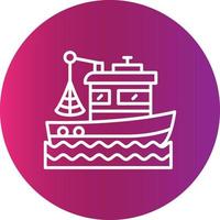 Fishing Boat Creative Icon Design vector