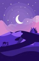 Night Journey of Isra Mi'raj Night Scene Background vector