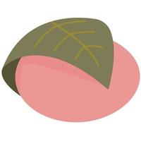 Sakuramochi - Japanese rice cake wrapped in a pickled cherry blossom,sakura leaf vector