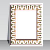 Islamic book cover design, Arabic frame border. vector