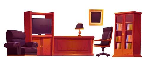 Luxury office in old antique style, furniture set