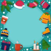 Border Background with Winter Elements vector