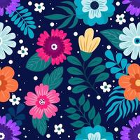 flores de colores sin fisuras de fondo vector