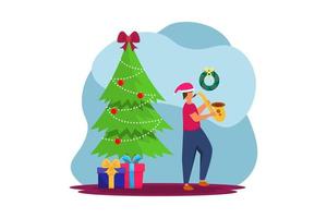 Celebrate Christmas Day Flat Design vector