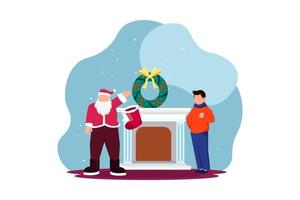 Celebrate Christmas Day Flat Design vector