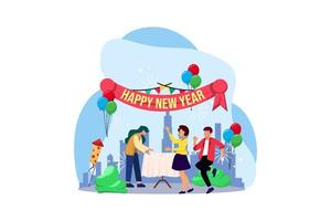 Welcome New Year 2023 Flat Design vector