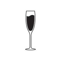 glass of champagne line icon vector