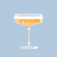 Glass of champagne isolated on transperent background vector