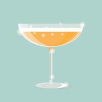 Glass of champagne isolated on transperent background vector