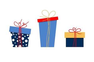 Merry christmas and Happy New Year. Gifts boxes. vector