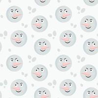 Christmas seamless pattern with snowman on light background vector