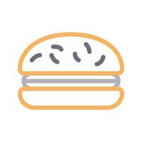 ilustración de vector de hamburguesa en un fondo. símbolos de calidad premium. iconos vectoriales para concepto y diseño gráfico.