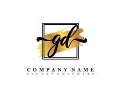 GD Initial handwriting logo concept vector