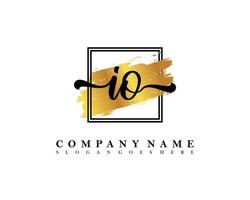 IO Initial handwriting logo concept vector