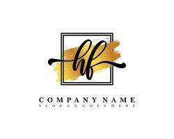 HF Initial handwriting logo concept vector