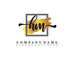 HM Initial handwriting logo concept vector