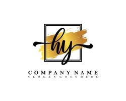 HY Initial handwriting logo concept vector