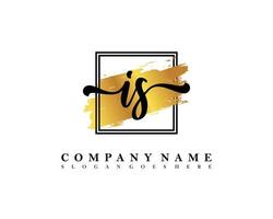 IS Initial handwriting logo concept vector