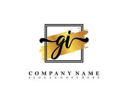 GI Initial handwriting logo concept vector