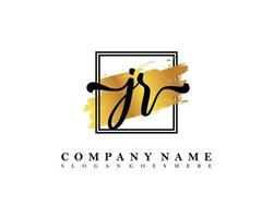 JR Initial handwriting logo concept vector