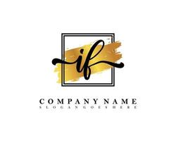 IF Initial handwriting logo concept vector