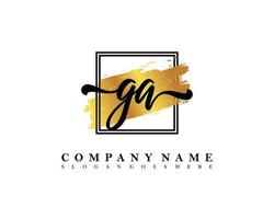 GA Initial handwriting logo concept vector