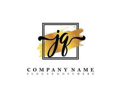 JQ Initial handwriting logo concept vector