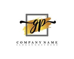 GP Initial handwriting logo concept vector