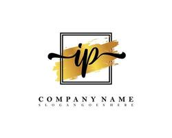 IP Initial handwriting logo concept vector