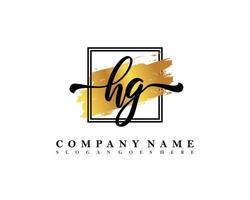 HG Initial handwriting logo concept vector