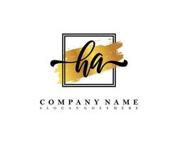 HA Initial handwriting logo concept vector