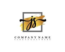 JS Initial handwriting logo concept vector