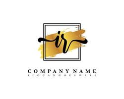 IR Initial handwriting logo concept vector