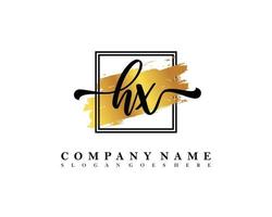 HX Initial handwriting logo concept vector