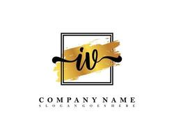 IV Initial handwriting logo concept vector