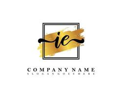 IE Initial handwriting logo concept vector