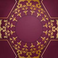 Brochure in burgundy color with Greek gold ornaments for your congratulations.