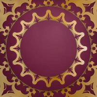 Burgundy flyer with vintage gold pattern for your congratulations. vector