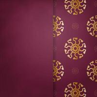 A maroon and gold background with a pattern vector
